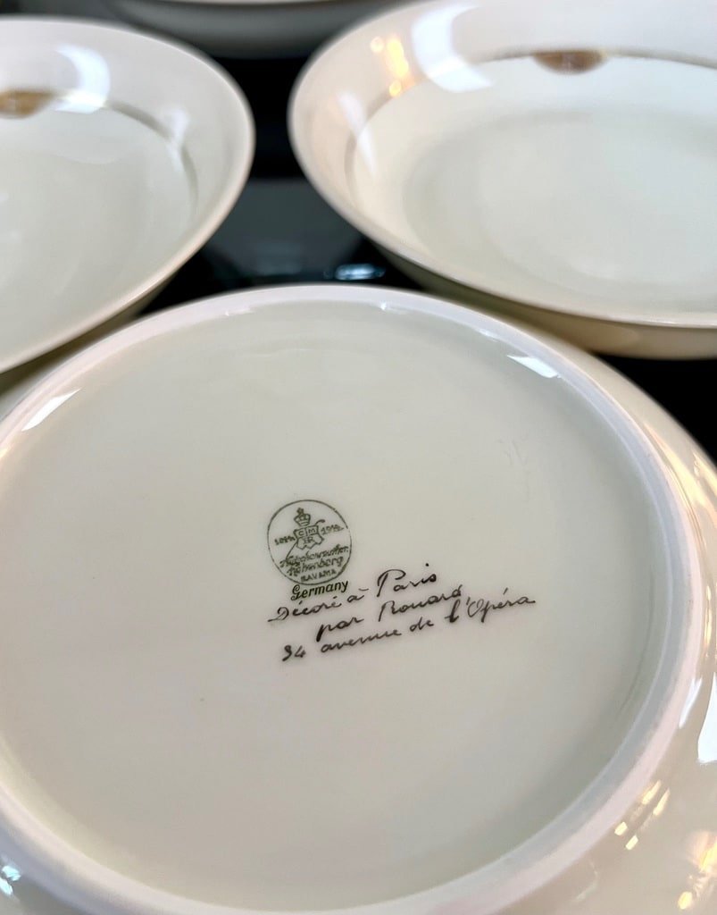 Deep Porcelain Plates With Monograms - Rouard - Hutschenreuther - Art Deco-photo-5