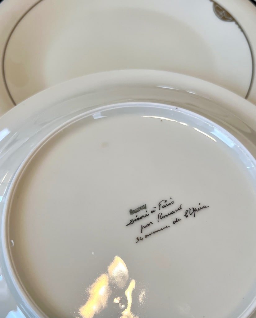 Art Deco Porcelain Dessert Plates - Monograms - Rouard - Hutschenreuther-photo-5