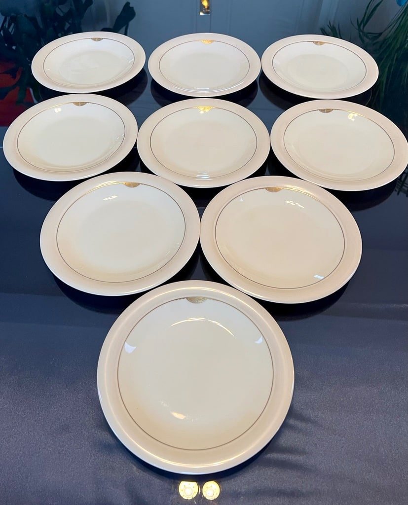 Art Deco Porcelain Dessert Plates - Monograms - Rouard - Hutschenreuther-photo-7