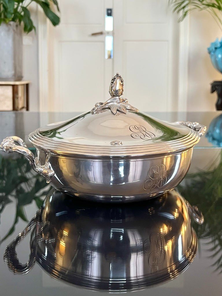 Silver Plated Vegetable Dish Monograms - Serving Dish - Christofle 19th Century