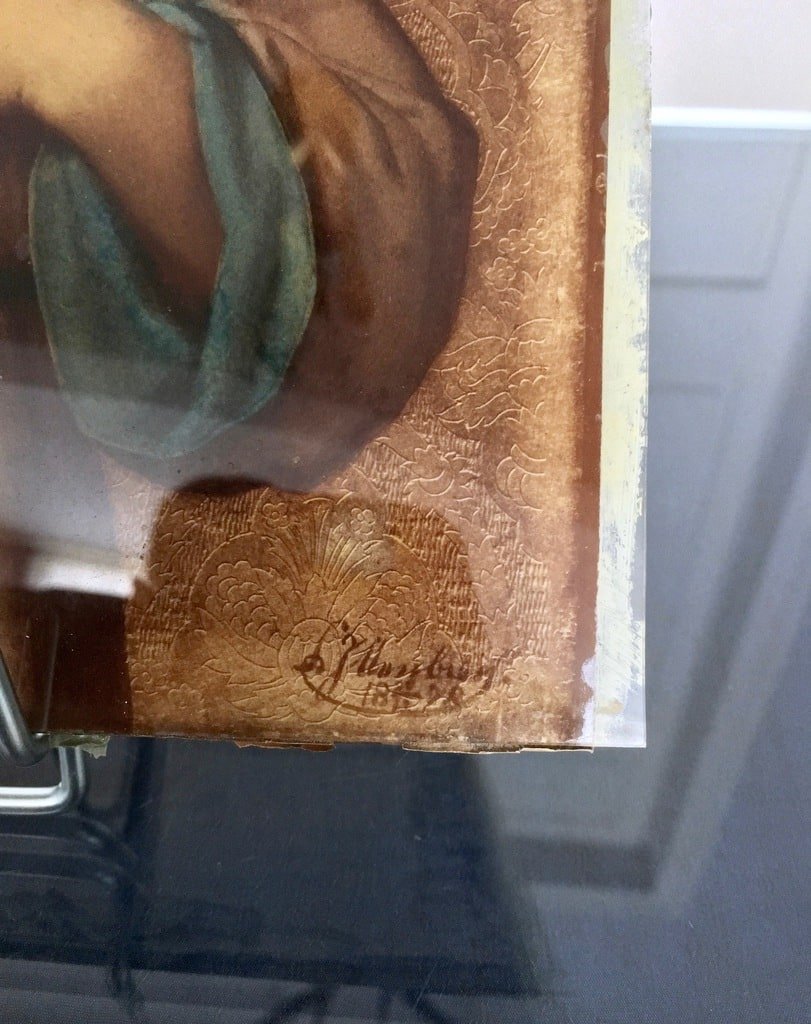 Painted Religious Portrait Fixed Under Glass -photo-1