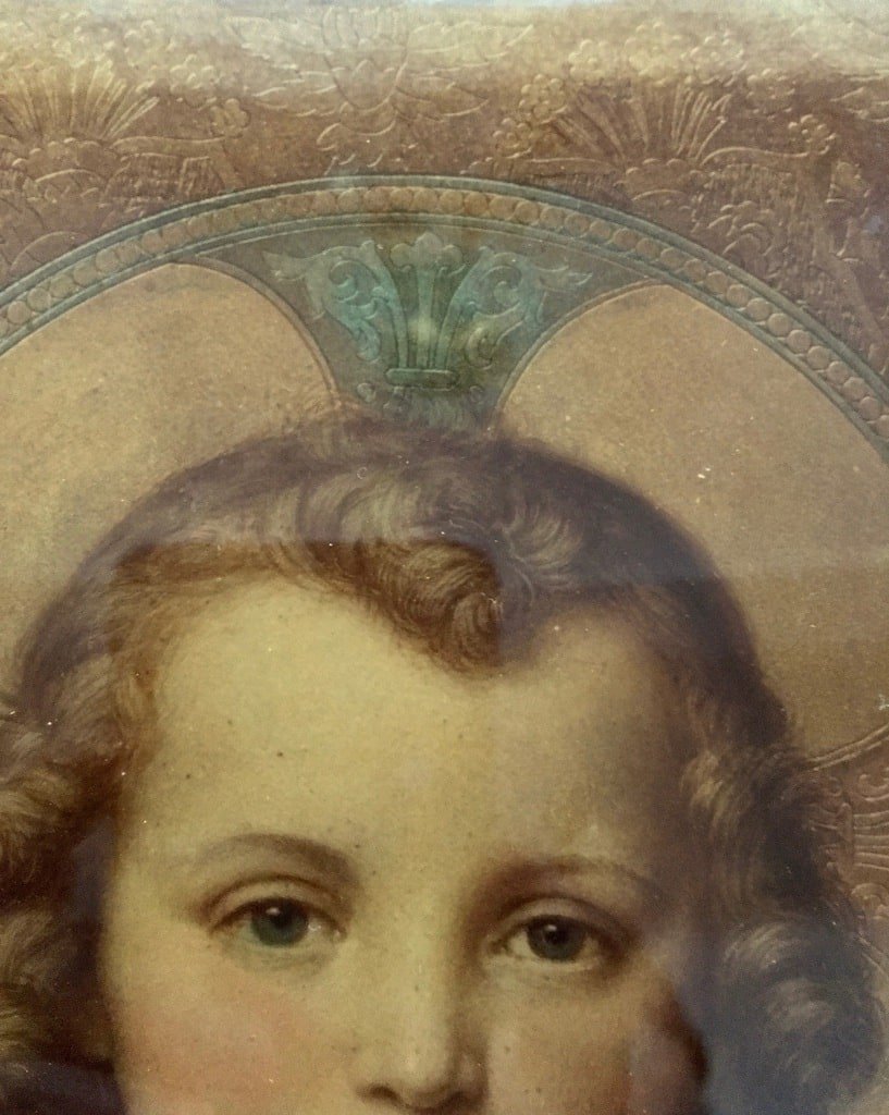 Painted Religious Portrait Fixed Under Glass -photo-5