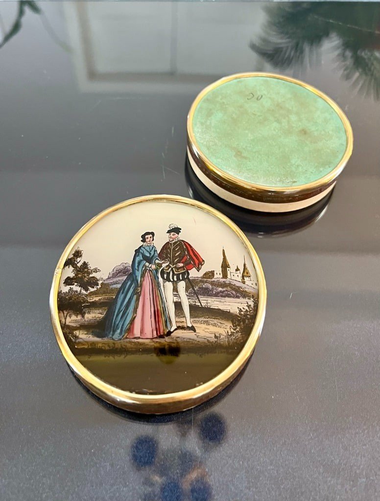 Candy Dragee Box - Brass Paint Fixed Under Glass -photo-3