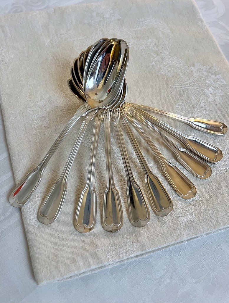 White Metal Dessert Spoons - 20th Century