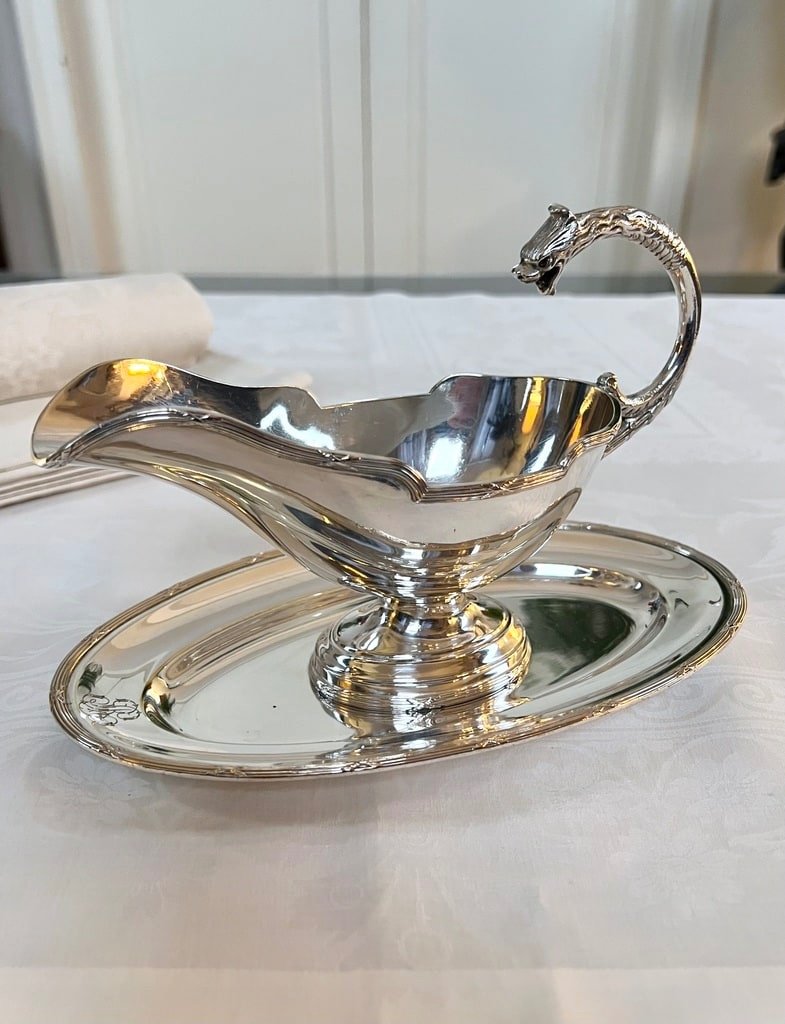 Saucière à Plateau Style Louis XVI En Métal Argenté - Roux Marquiand - Fin 19e Siècle