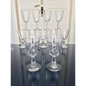 Olive Cut Crystal White Wine Glasses