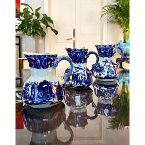 English Ironstone Ceramic Pitchers - 20th Century