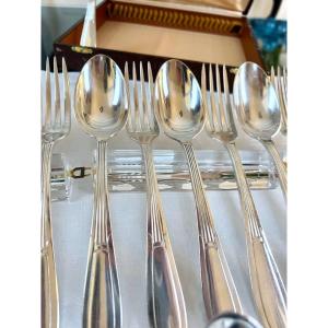 Alfenide 24 Piece White Metal Cutlery Set - Art Deco Cutlery