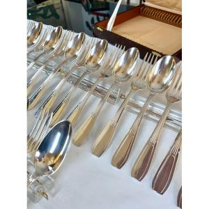 Alfenide 24 Piece White Metal Cutlery Set - Art Deco Cutlery