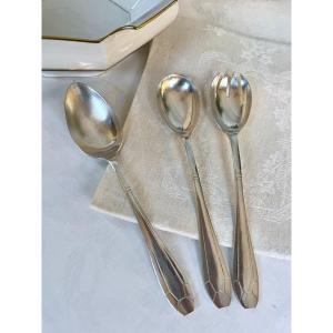 Silver Plated Salad Servers - Art Deco 