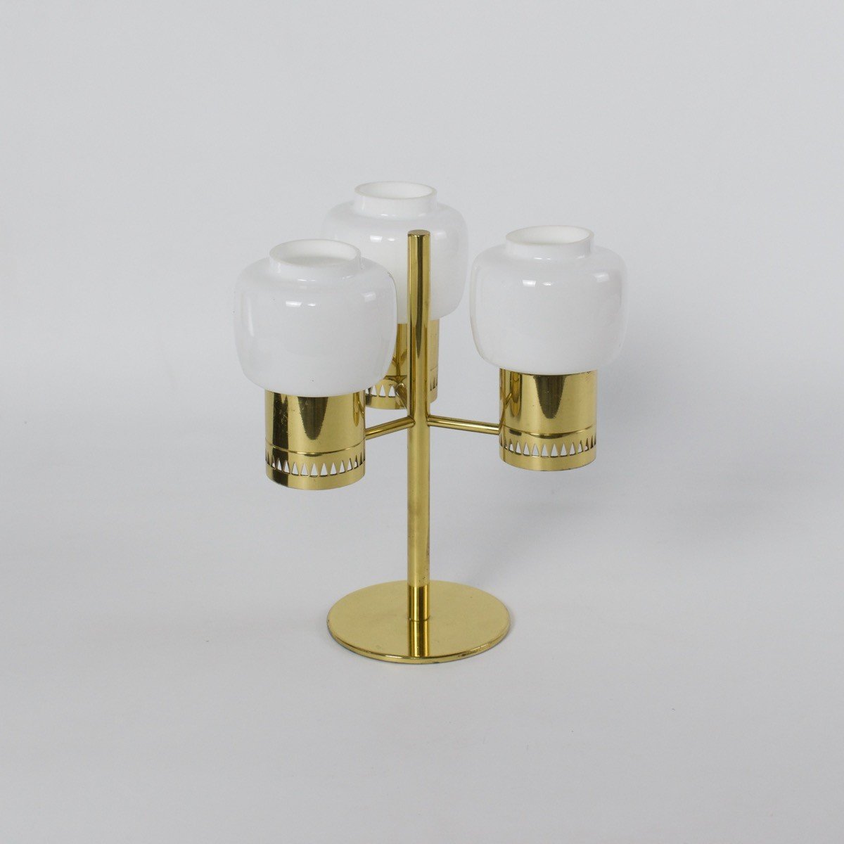 Brass And Glass Candlestick, L-67 By Hans-agne Jakobsson, Markaryd, 1960s-photo-2