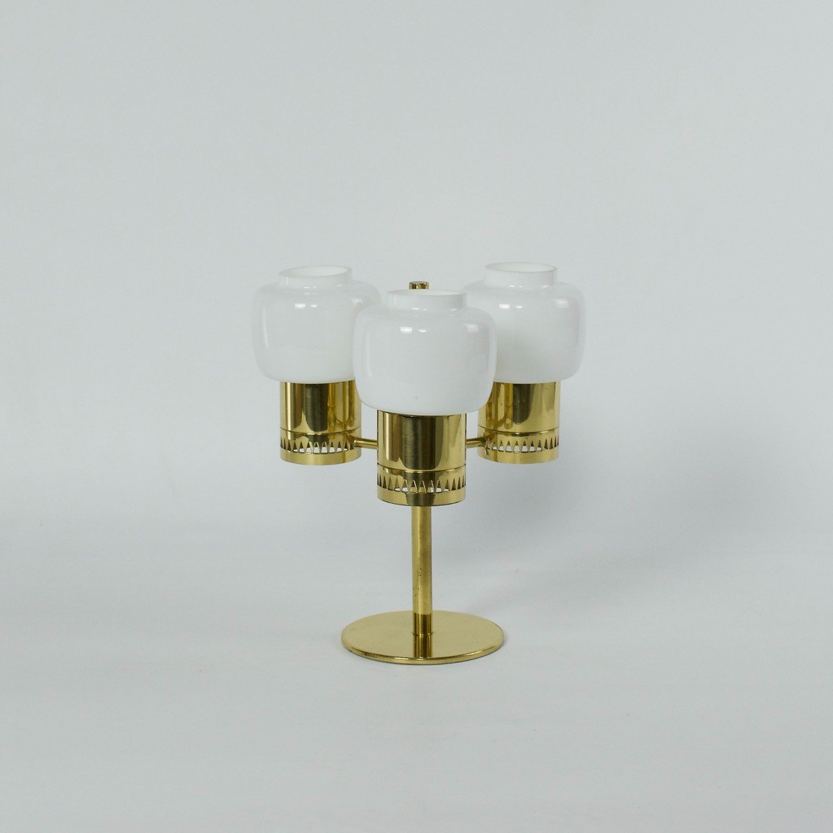 Brass And Glass Candlestick, L-67 By Hans-agne Jakobsson, Markaryd, 1960s-photo-3