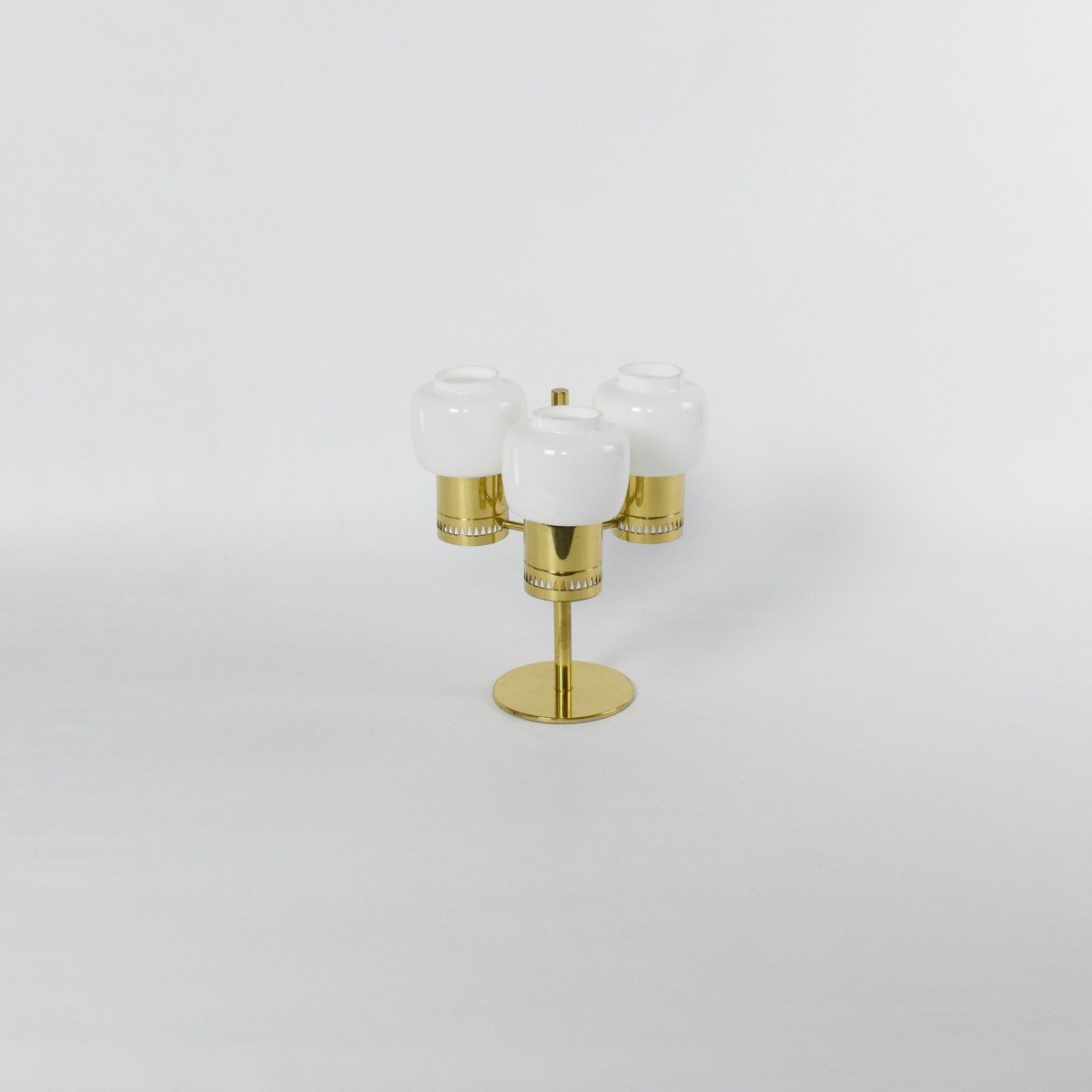 Brass And Glass Candlestick, L-67 By Hans-agne Jakobsson, Markaryd, 1960s-photo-1