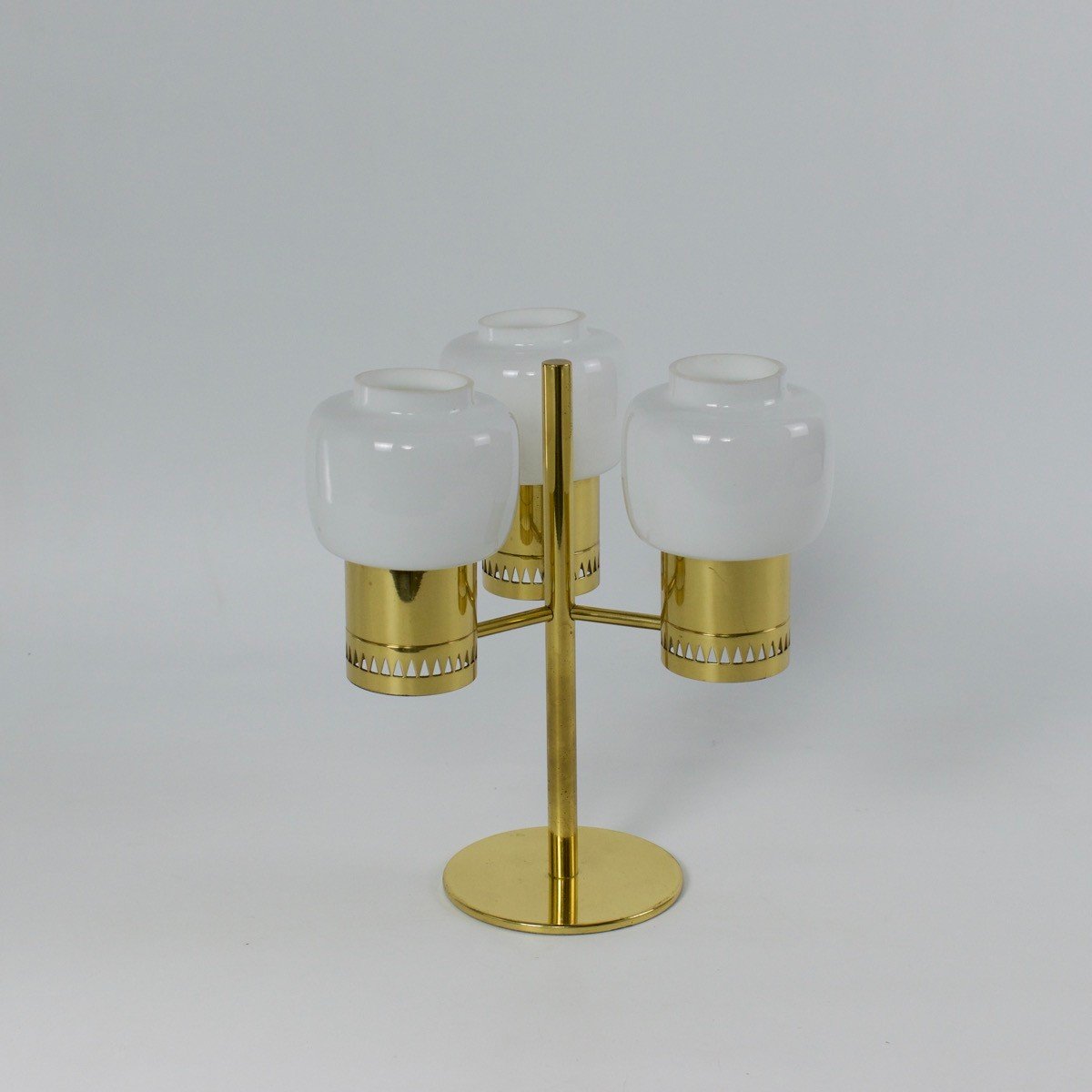 Brass And Glass Candlestick, L-67 By Hans-agne Jakobsson, Markaryd, 1960s-photo-4