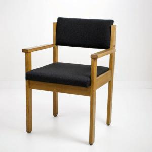 Fauteuil De Bureau, Bridge, En Chêne Brutaliste