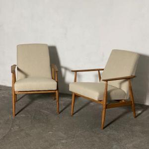 Pair Of Vintage Armchairs 1960, Restored