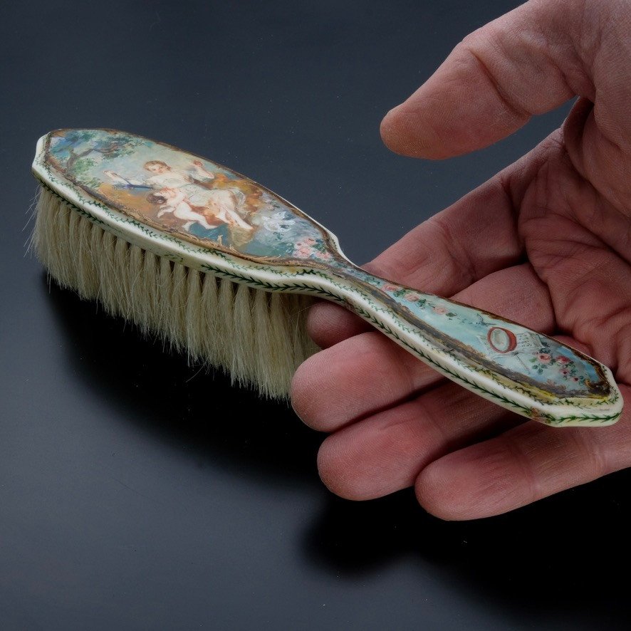 Soft Brush End 19th Century Miniature Painting On Ivory-photo-4