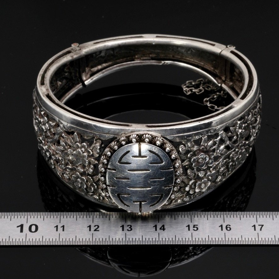 Old Silver Bracelet China Or Indochina, Early 20th-photo-6