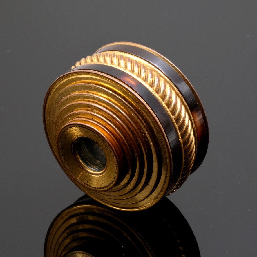 19th Century Theatre Spyglass With Six Prints, Tortoiseshell Decoration-photo-3