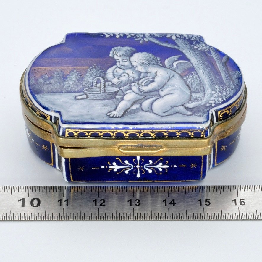 Enamel Box With Cherubs And Birds, Napoleon III-photo-5