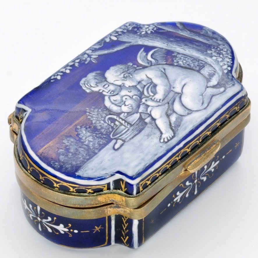 Enamel Box With Cherubs And Birds, Napoleon III