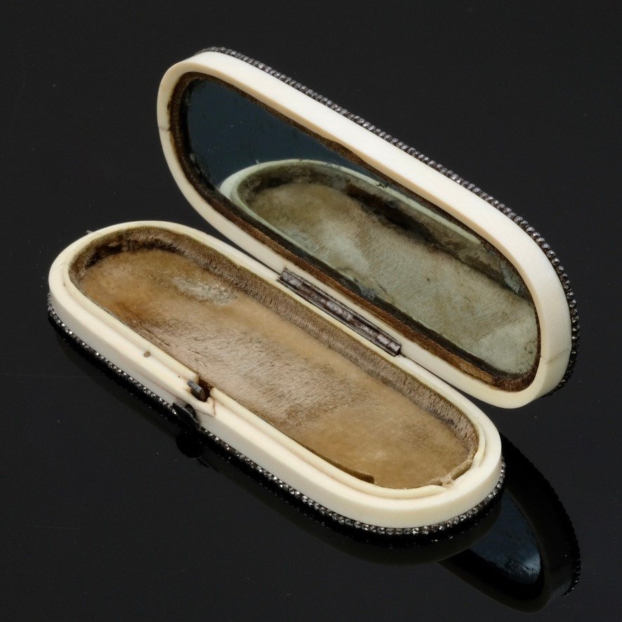 18th Century Ivory Toothpick Box, Grisaille Miniatures In The Spirit Of Gault-photo-4