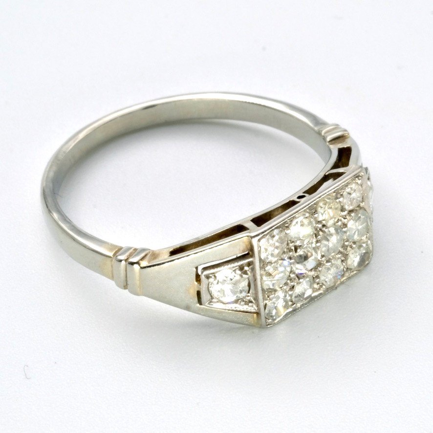 Bague Or Blanc Et Diamants années 1920