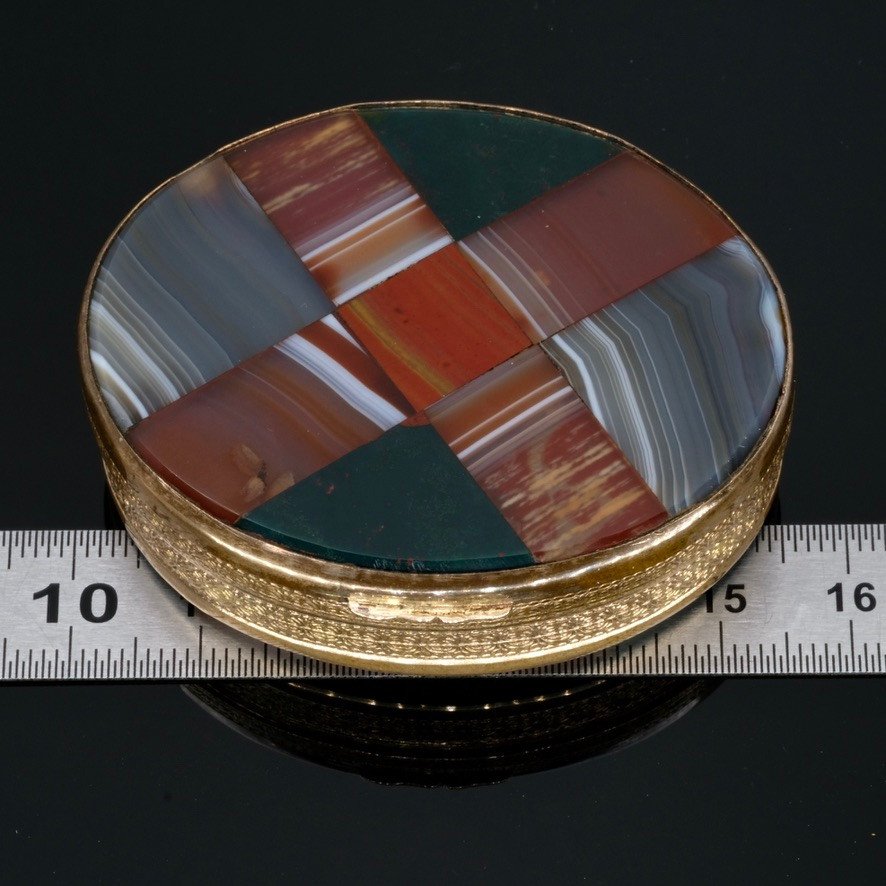 Napoleon III Period Box Pomponne Double-sided Agate Marquetry.-photo-7