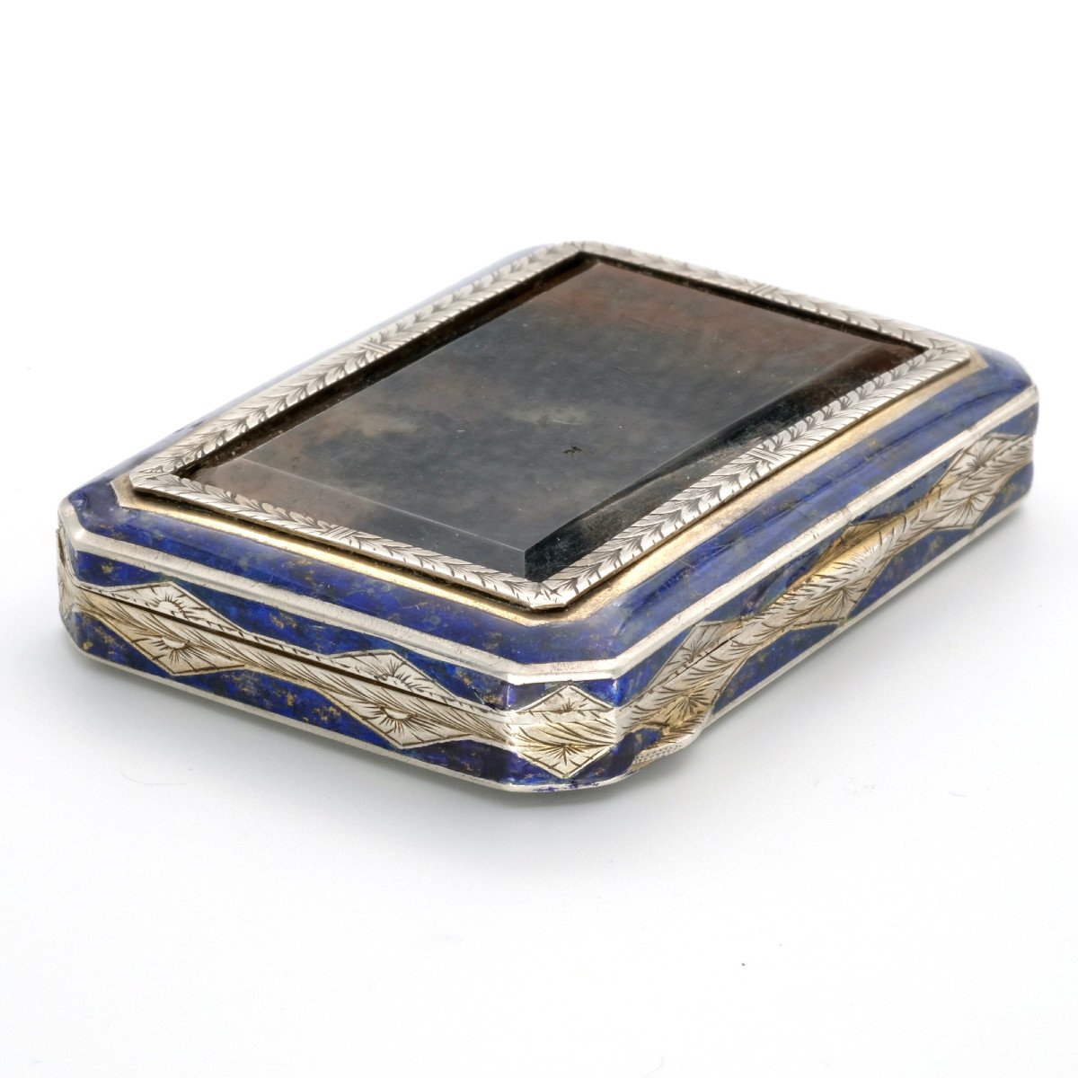 Art Deco Vermeil, Enamel And Agate Box, 1920s-photo-2