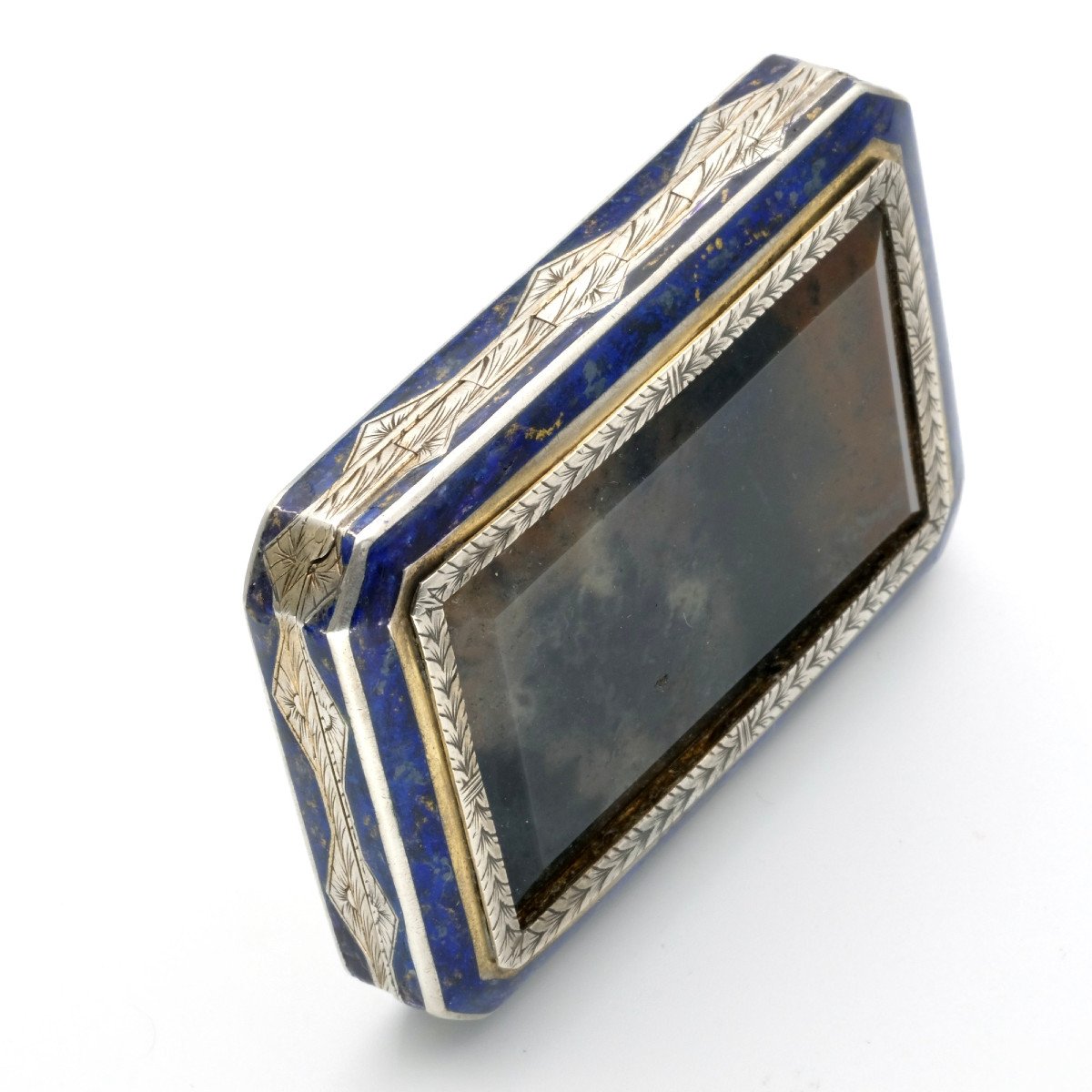 Art Deco Vermeil, Enamel And Agate Box, 1920s-photo-3