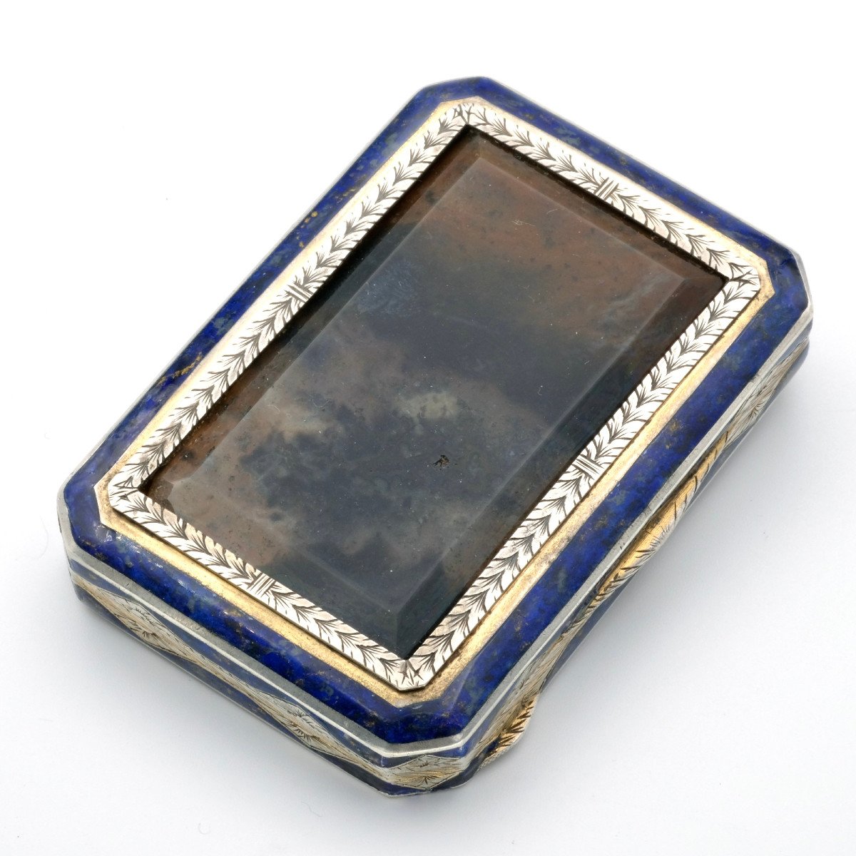 Art Deco Vermeil, Enamel And Agate Box, 1920s-photo-1