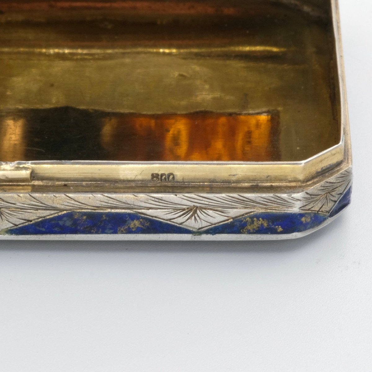 Art Deco Vermeil, Enamel And Agate Box, 1920s-photo-6