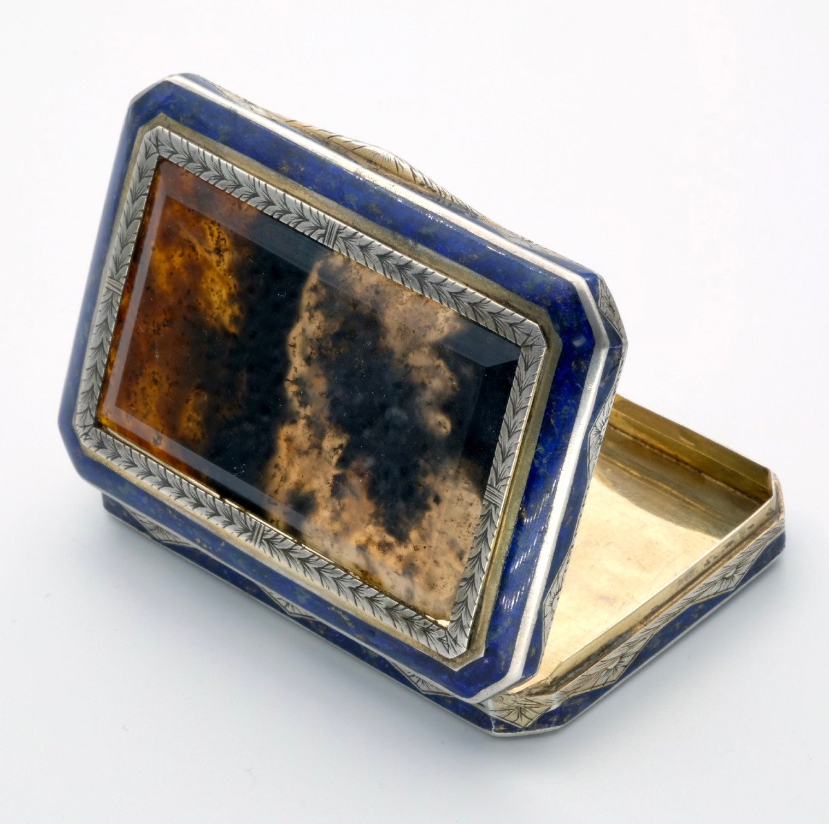 Art Deco Vermeil, Enamel And Agate Box, 1920s