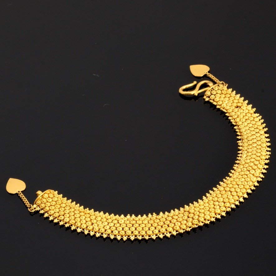 22 Carat Gold Flexible Bracelet & Heart Charms-photo-3