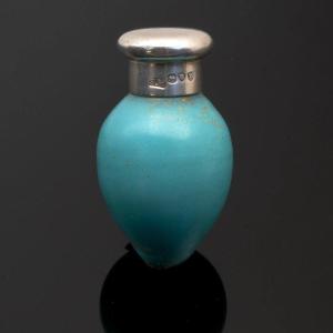 Salt Bottle 19th Century Porcelain Egg Shape Sampson & Mordan
