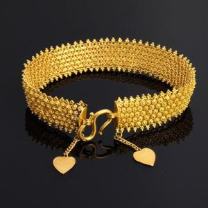 22 Carat Gold Flexible Bracelet & Heart Charms