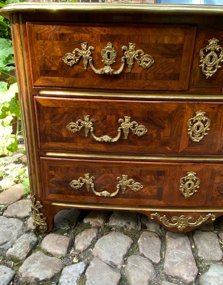 Commode Régence En Placage De Palissandre, Début Du XVIIIème Siècle.-photo-4