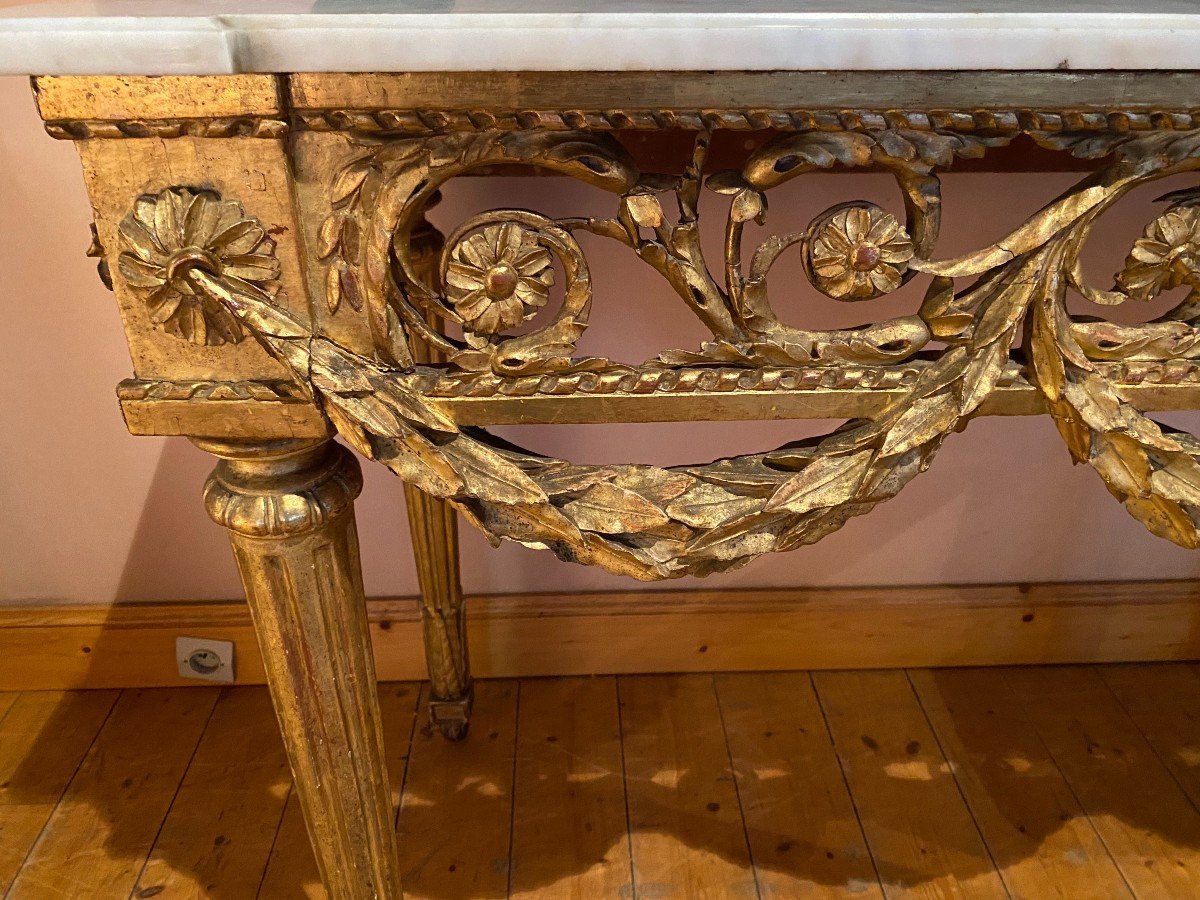 Louis XVI Period Gilded Wood Console-photo-3