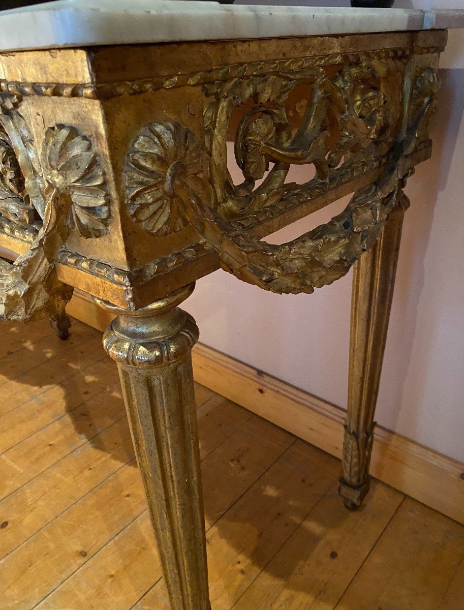 Console En Bois Doré d'époque Louis XVI-photo-4