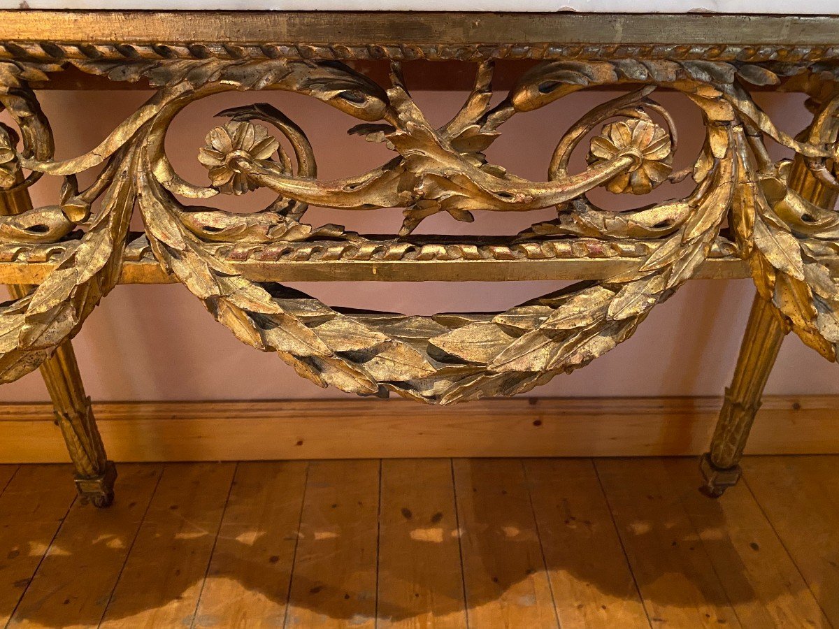 Louis XVI Period Gilded Wood Console-photo-1