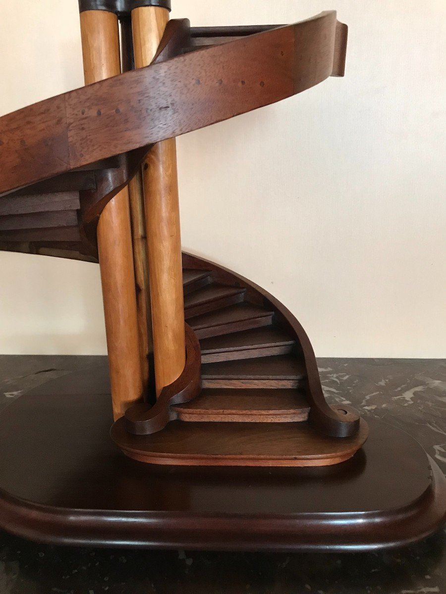 Rare Exotic Wood Master Staircase From The Nineteenth Century-photo-2