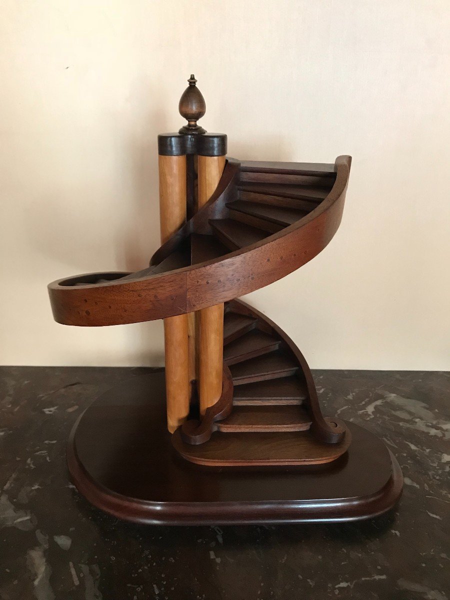 Rare Exotic Wood Master Staircase From The Nineteenth Century