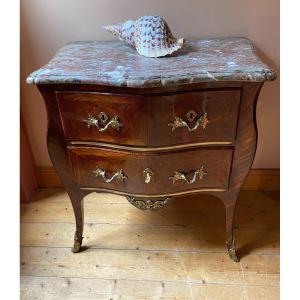 Petite Commode Louis XV En Bois De Violette XVIIIème Siècle