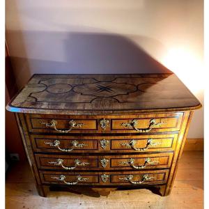 Chest Of Drawers In Olive Wood Marquetry, Early 18th Century