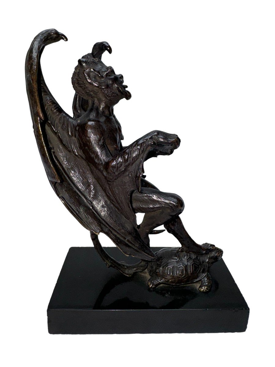 A French 19th Century Bronze Sculpture Of Satan In The Manner Of Jean-jacques Feuchère-photo-3