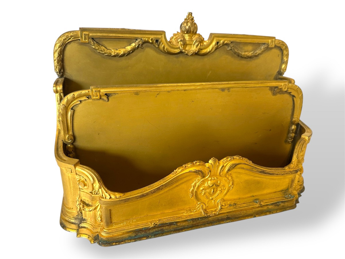 19th Century Gilt Bronze Desk Set (14 Pieces) By Lelièvre & Susse Frères, Publisher, Paris-photo-3