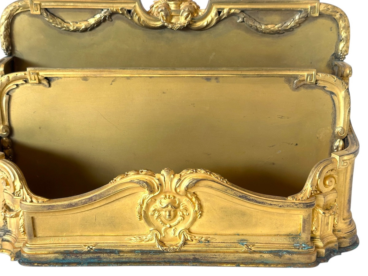 19th Century Gilt Bronze Desk Set (14 Pieces) By Lelièvre & Susse Frères, Publisher, Paris-photo-5