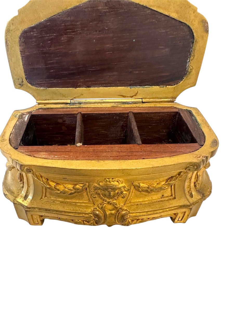 19th Century Gilt Bronze Desk Set (14 Pieces) By Lelièvre & Susse Frères, Publisher, Paris-photo-6