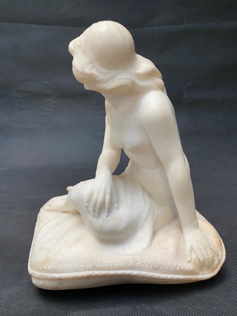 Alabaster Sculpture By E. Battiglia, Florence, Circa 1910-photo-3