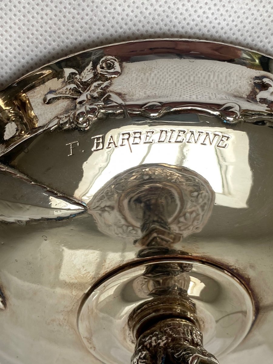 Henry Cahieux Et Ferdinand Barbedienne, Coupe En Bronze Argenté Du XIXe Siècle -photo-4